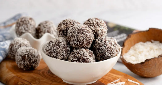 Healthy Cacao, Coconut and Date Bliss Balls