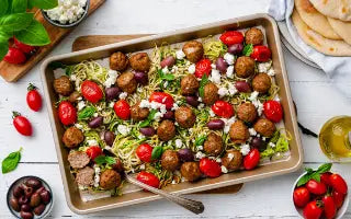 Italian Meatball and Zoodle Tray Bake