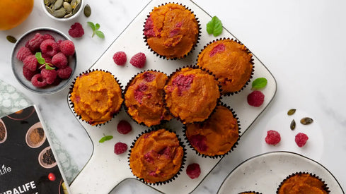 Raspberry Pumpkin Muffins
