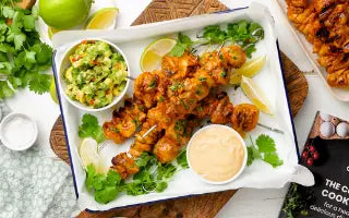 Spicy Chicken Skewers with Avocado Salsa!