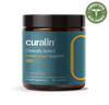 A bottle of Curalin Blood Sugar Support capsules